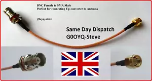 SMA male to BNC female pigtail Cable for SDR, Funcude, SDRplay, up converters - Picture 1 of 2