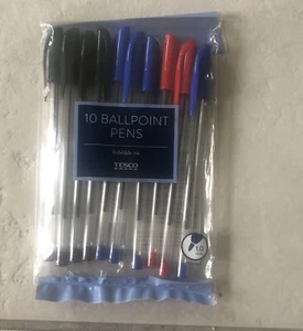 2 X Pack Of 10 Ball Point Pens Mixed Colours Blue Black Red - Picture 1 of 1