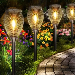 Solar Pathway Lights, 4 Pack Solar Lights Outdoor IP65 Waterproof, Auto On/Of... - Picture 1 of 8