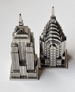 Godinger New York Chrysler & Empire State Building Salt & Pepper Shakers - Picture 1 of 5