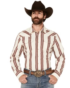 Wrangler Retro Men's Striped Long Sleeve Snap Western Shirt - 112359922 - Picture 1 of 9