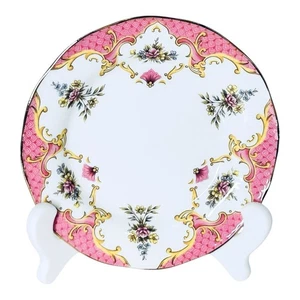 Elizabethan CHATSWORTH Patt bunte Blume rosa Rand Brot & Butter Teller - Bild 1 von 8