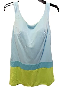 60er Jahre Sandcastle Badeanzug Badekleid, Groovy Playsuit blau/grün 2-teilig - Bild 1 von 15
