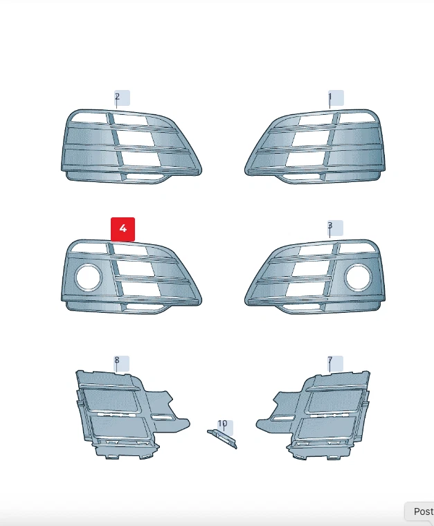 NUEVO AUDI SQ5 PARACHOQUES DELANTERO LUZ ANTINIEBLA PARRILLA LADO DERECHO 80A807680PRU6 2018 Foto 1 de 1
