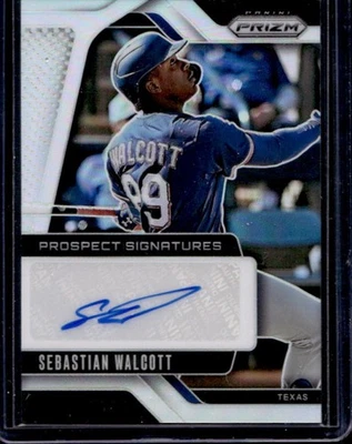 2025 Prizm Sebastian Walcott Prospect Signatures Auto #PS-SW Rangers - Image 1 of 2