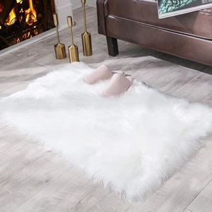 Fluffy Shaggy Soft Faux Sheepskin Fur Area Rugs Floor Mat Chair Sofa Cover - Picture 1 of 7