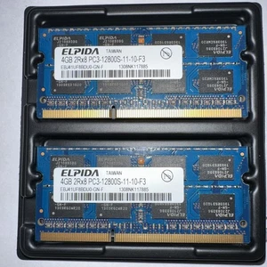 Elpida 8GB Kit DDR3 4GBX2 2RX8 PC3-12800S-11-10-F3 - Picture 1 of 2
