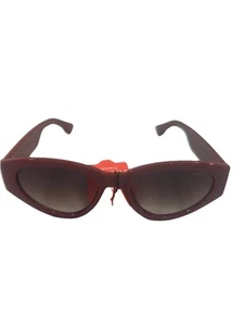 Velvet Trends Sunglasses Red Rosa Cat Eye Gray Fade Lenses Logo Comfort Retro $ - Picture 1 of 13