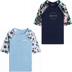 Roxy Kids Roxy Short Sleeve UV Protect Surf Surfing T-Shirt Rash Guard Vest - Picture 1 of 5