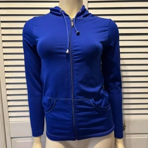 Sudadera con capucha azul cremallera completa para mujer S - Imagen 1 de 8