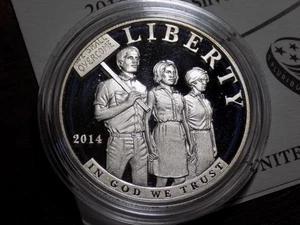 2014-P Civil Rights Act of 1964 Commemorative Silver Proof Dollar - w/ Box & COA - Picture 1 of 3
