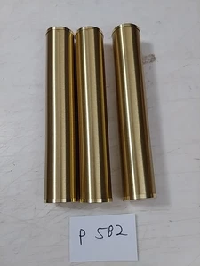3 BRASS GRANDFATHER / WALL CLOCK EMPTY WEIGHT SHELLS - Bild 1 von 4