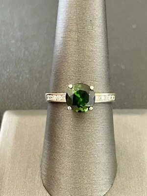 14K White Gold 2.10ct Chrome Diopside and Diamond Ring (L7) - Image 1 of 4