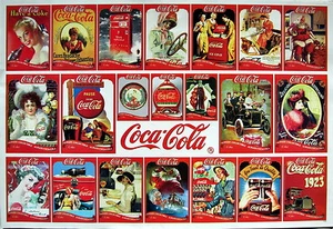 COCA COLA COLLAGE v.3: CLASSIC COKE ADVERTISEMENTS THROUGH THE YEARS, SODA POP - Picture 1 of 1