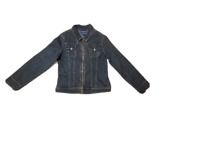 Jaqueta jeans stretch limitada para meninas colarinho zíper completo glitter XXL - Imagem 1 de 4