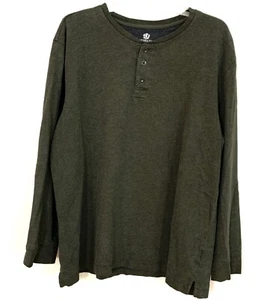 Taglia XL Covington Camicia Uomo Verde Scuro L/S Henley Pullover Casual Cabincore Z1 - Foto 1 di 6