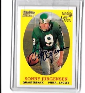 SONNY JURGENSEN 2001 TOPPS TEAM TOPPS LEGENDS EDIZIONE AUTOGRAFO CERTIFICATO BV$80,00 - Foto 1 di 1
