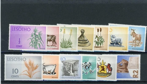 Lesotho 1971  Scott# 91-104 Mint LH (missing 4c) Cover