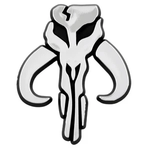 Emblema automático de plástico calavera mandaloriana SW - [Plata][3"" x 2 1/2""] - Imagen 1 de 1