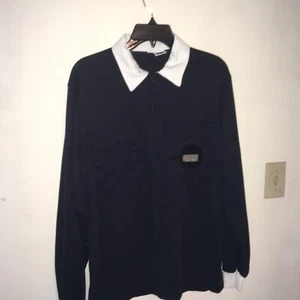 Law 5, Soccer Referee Jersey, Long Sleeve, Black, Size L, Polyester, Zipper  - Picture 1 of 4