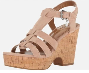 Coach Women's Kennedy Wedge Suede Sandal Beechwood, Size: 8.5 M - Picture 1 of 8