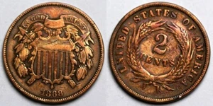 1868 Two Cent Piece - Picture 1 of 1