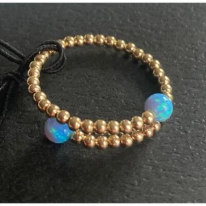 Anillo de ópalo con cuentas de oro 14k nuevo con etiquetas - Imagen 1 de 1