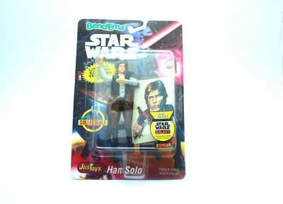 Star Wars Bend-Ems 12453 Han Solo Figure With Trading Card By Just Toys 1994 New - Image 1 of 4