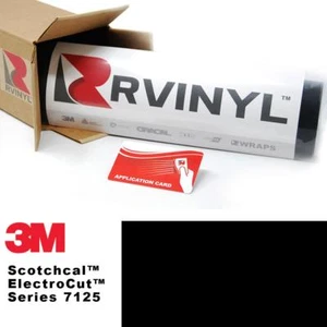 3M 7125 Scotchcal Black 12 Vinyl Film Sign Craft Hobby Decal Sheet Roll - Picture 1 of 7