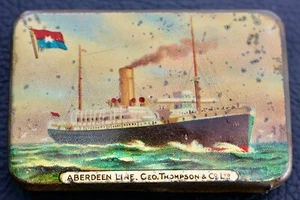 ABERDEEN LINE WHITE STAR LINE CADBURY BOURNVILLE CHOCOLATE MATCH LATA SEGURA C-1910 - Imagen 1 de 7
