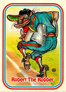Trade Card Awesome All-Starts Robert the Robber #89 Puzzle Back Donruss 1988 - Picture 1 of 2