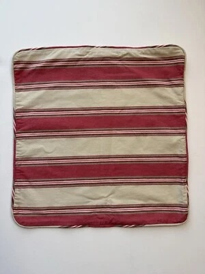 Pottery Barn Pillow Cover Red & Khaki Striped 18"  Farmhouse Cottage - Image 1 of 4