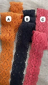 Crochet lace cotton lace trim non-elastic fabric 4 cm wishful thinking - Picture 1 of 9