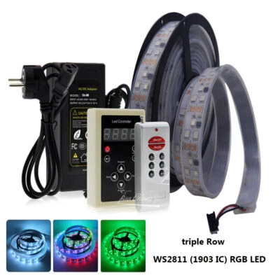 5M WS2811 12V 90LED/M RGB Dream full color LED strip RF controller led power kit - Image 1 of 4