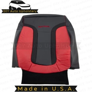 2014 For Ford F-150 Raptor Passenger Top/Bottom Leather Seat Covers Black & Red - Picture 1 of 15