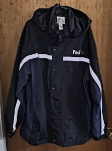 FedEx Rain Jacket Zip-Up Hooded Jacket, Size XL, Unisex - Picture 1 of 6