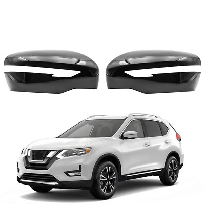 For 2014 15 16 17 18 19 2020 Nissan Rogue Side Wing Mirror Cover Cap Gloss Black Foto 1 de 4