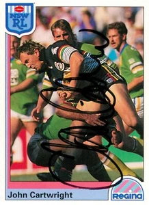 Signed 1992 PENRITH PANTHERS NRL Card JOHN CARTWRIGHT - Picture 1 of 2