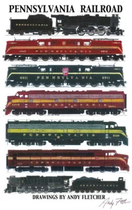 Pennsylvania Railroad Lokomotiven 11"x17" Poster von Andy Fletcher signiert - Bild 1 von 1