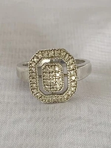 925 Sterling Silber echter Diamant Ring Größe 8. - Bild 1 von 9