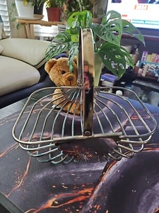 Vintage Silver-Plate Metal Wire Multi-Purpose Bread Fruit Basket with Handle - Picture 1 of 9