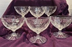 6 Vtg. Mikasa Crystal Christmas Tree Footed Dessert Sherbets/Bowls 4”tall - Picture 1 of 9