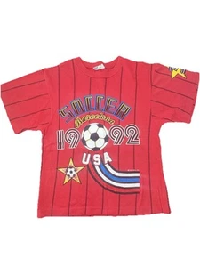 Vintage Soccer USA 1992 cotton T-shirt size Medium Youth - Picture 1 of 6