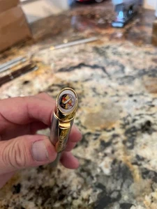 Fountain pen, unknown German manufl - Stainless Steel 7 gold plate - Picture 1 of 2