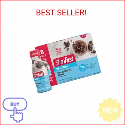 Batido de reemplazo de comida SlimFast, chocolate real rico original, 10 g de listo para usar Foto 1 de 2