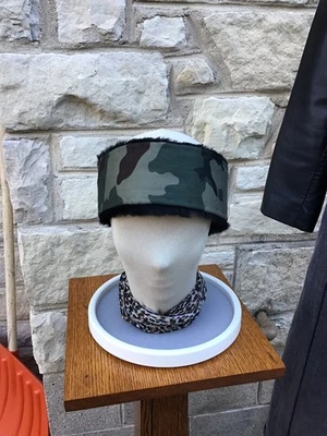 Real Fur Headband~Camouflage Print~Sheared Nutria~Men’s ~Hunting ~Ice Fishing - Image 1 of 4