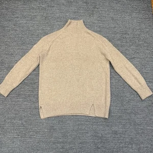 Vince Kaschmir Pullover Damen groß beige Rollkragen Schlitz dick leise Luxus - Bild 1 von 10