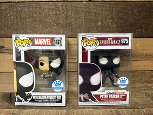 ⚡️(2) Funko Pop Marvel Spiderman Peter Parker Symbiote Suite Exclusive NEW⚡️ - Picture 1 of 4