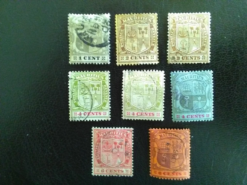 SELLOS USADOS DE MAURICIO 1900-1910 ESCUDO DE ARMAS 1 CÉNTIMO - 6 CÉNTIMOS. Foto 1 de 1