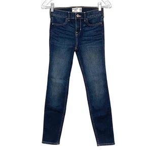 Abercrombie Kids Super Skinny Slim Girls 11 / 12 Adjustable Waist Stretch Dark - Picture 1 of 8